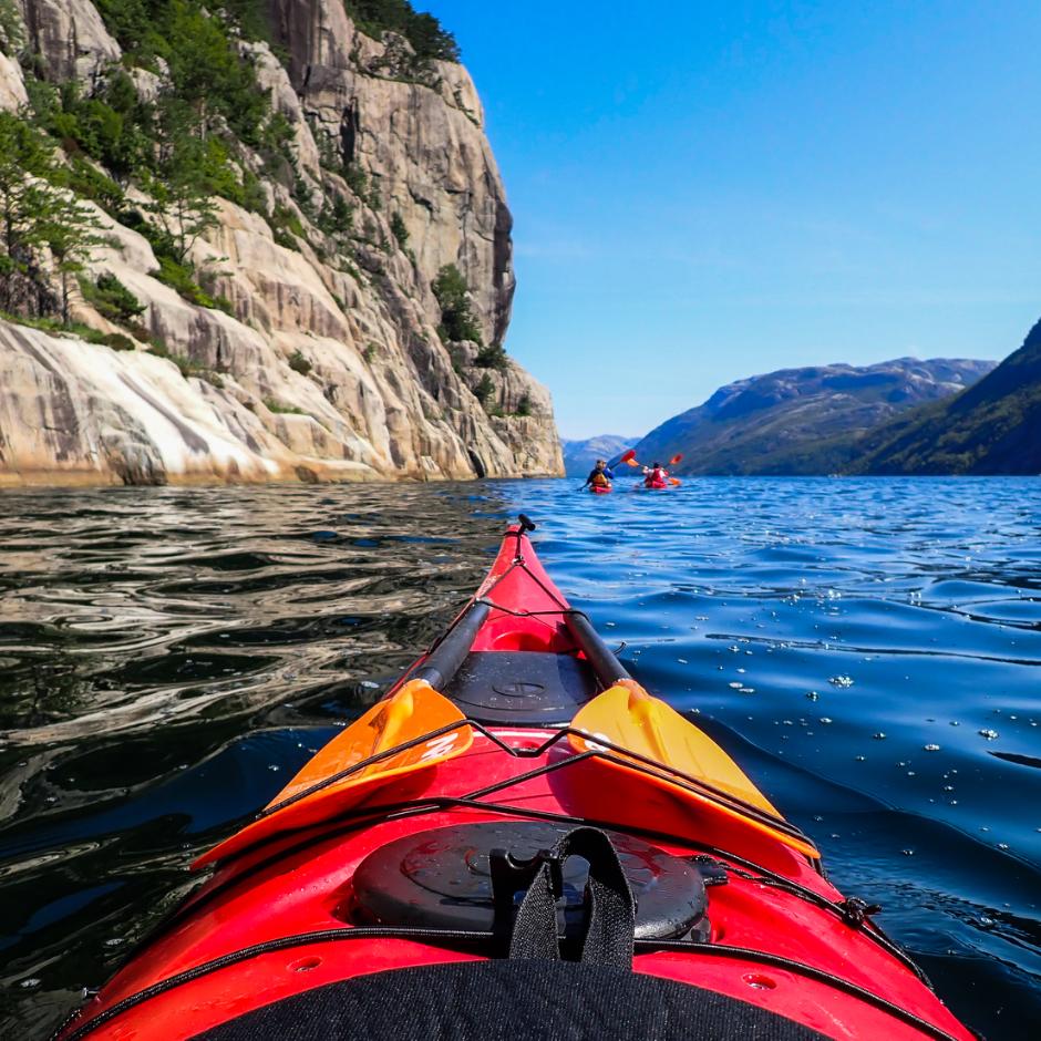 4-dages kajaktur i Norge: Vandring til Preikestolen og kajak i Lysefjord (Hytte)